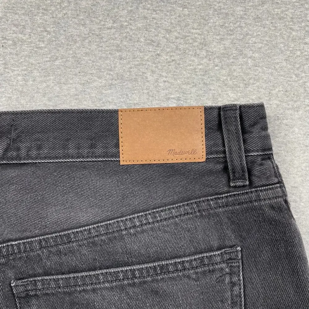 Madewell Jeans Womens 29 Black Low-Slung Straight Slouchy Denim Kent Wash Drapey